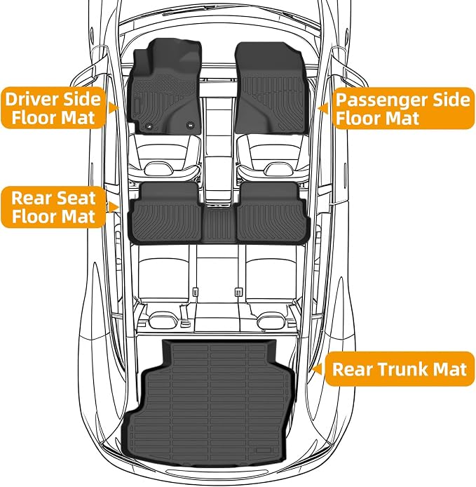 Floor Mats for Toyota Corolla 2009-2013, for Corolla Standard,LE,S XLE | for Corolla XRS,L,LE/S Special Edition Floor Mats, Front Rear Mats &Cargo Mat, TPE Anti-Slip Summer Winter Car Accessories