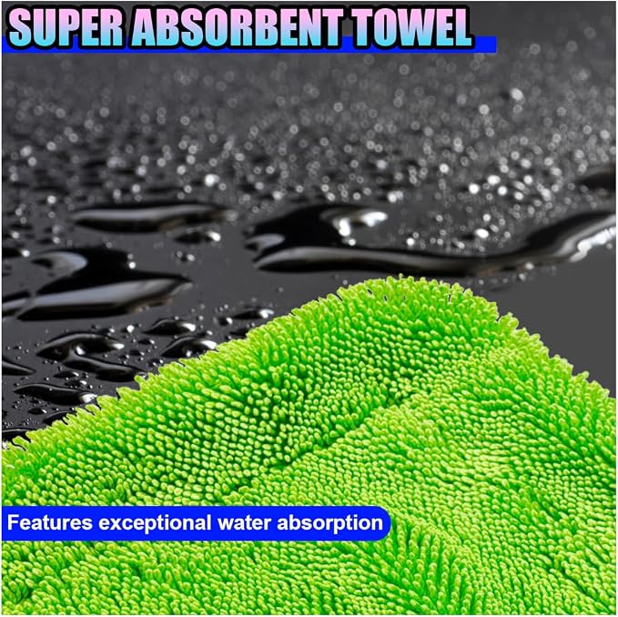 36"×24" Car Drying Towel, 1400 GSM Extra Large Microfiber Cleaning Towel with Twisted-Loop Technique, Ultra Absorbent & Scratch-Free Drying Cloth for SUV Truck RV, Machine Washable(60x90cm)