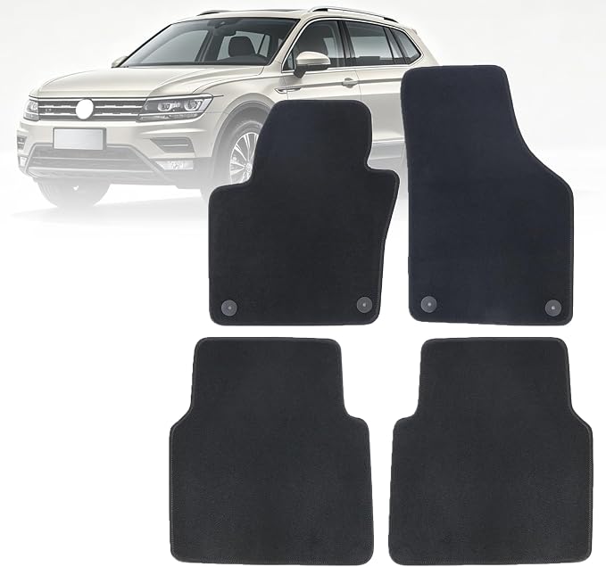 GXARTS Car Waterproof Floor Mats Carpet Full Set Compatible with Volkswagen Tiguan 2009 2010 2011 2012 2013 2014 2015 2016 2017 | All-Weather Protect, Non-Slip Backing Automobile Floor Liner