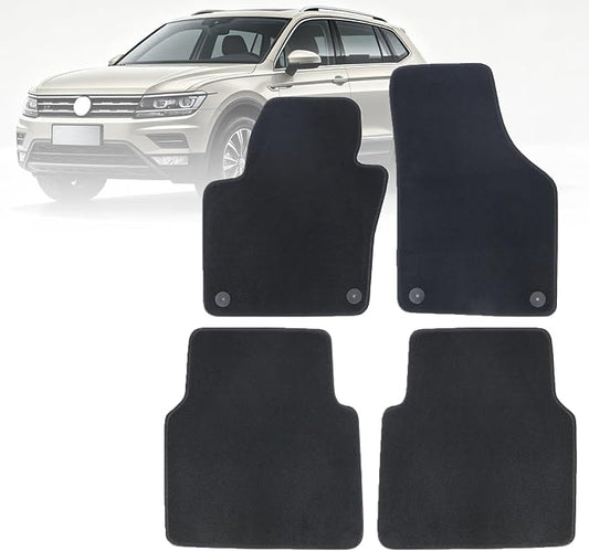 GXARTS Car Waterproof Floor Mats Carpet Full Set Compatible with Volkswagen Tiguan 2009 2010 2011 2012 2013 2014 2015 2016 2017 | All-Weather Protect, Non-Slip Backing Automobile Floor Liner