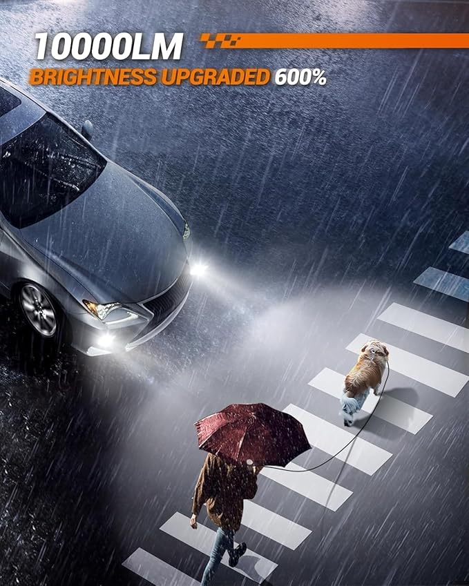 SEALIGHT H8 H16 H11 LED Fog Light Bulbs, 10000LM 6500K Cool White Fog Lights LED, 1:1 Mini Design Plug & Play, IP68 Waterproof H11 LEDs, Pack of 2