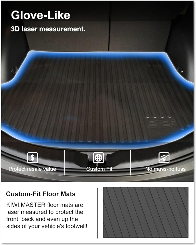 Kiwi Master Cargo Mat for 2013-2018 Toyota RAV4 (Non-Hybrid) | OEM Replacement PT908-42135, Custom Fit All Weather Rear Cargo Liner, Heavy Duty TPE Tray Trunk Mat, Black