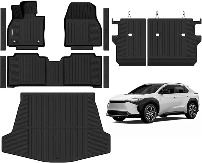 Naibeve Floor Mats for 2023-2026 BZ4X | All Weather Custom Fit Floor Mats, Cargo Mat, Backrest Mats, Door Sill Guards Interior Protector accessories
