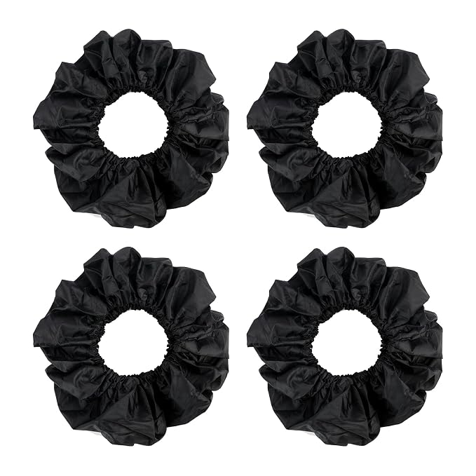 4 Pack Baby Stroller Wheel Cover Black Wheelchair Wheel Tire Protector for Child Kid Baby Stroller Jogger Wheels Covers Noise Reducing & Anti Scratch Cart Wheel Tire Protectors Accessories L