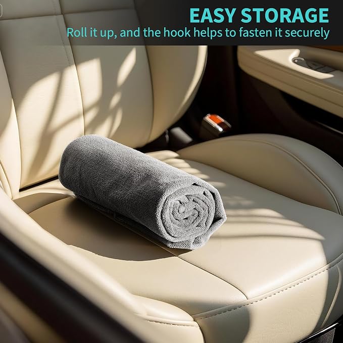 Waterproof 2 Pack Car Seat Towel Covers(Grey, 2 Pcs) | Non-Slip Sweat Absorbent, Universal Fit Front Bucket Seat Cover, Washable Towel Seat Protector