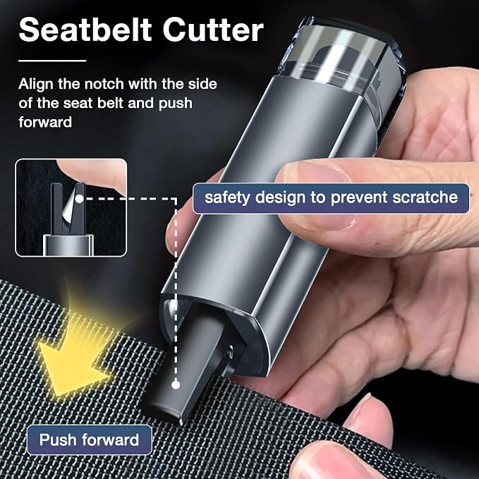 MOTORBUDDY Window Breaker Seatbelt Cutter, 2-in-1 Car Window Breaker Tool,Emergency Glass Breaker and Auto Escape Tool，Safety Hammer for Car Accessories