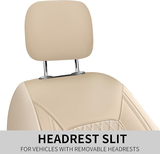 HChengkikz Faux Leather Front Car Seat Covers, 2 Pack Seat Protectors | Easy to Install Auto Interior Accessories Universal Fit for Sedans, SUVs, Trucks, Vans