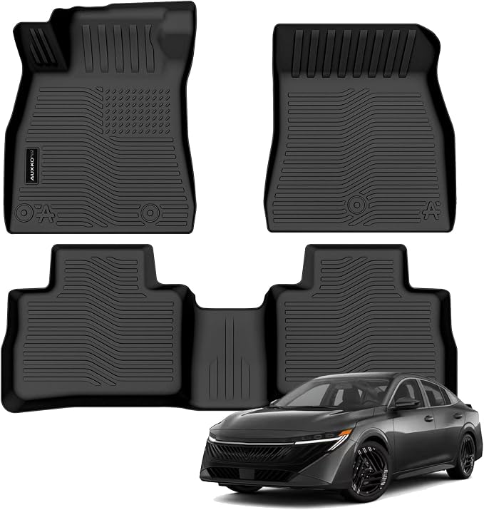 Auxko All Weather Floor Mats for 2026 Nissan Sentra TPE Rubber Liners Accessories for 2026 Nissan Sentra Odorless Anti-Slip Floor Mats Black