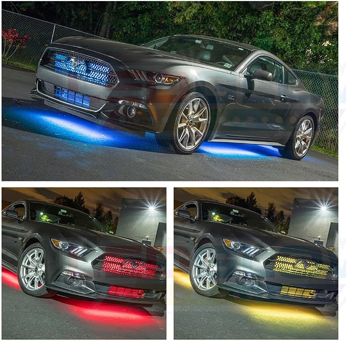 LEDGlow 4pc Million Color Wireless LED Car Underglow Lighting Kit | Neon Accent Underbody Lights Include 10 Solid Colors, 13 Modes, Music Mode, Control Box & Remote