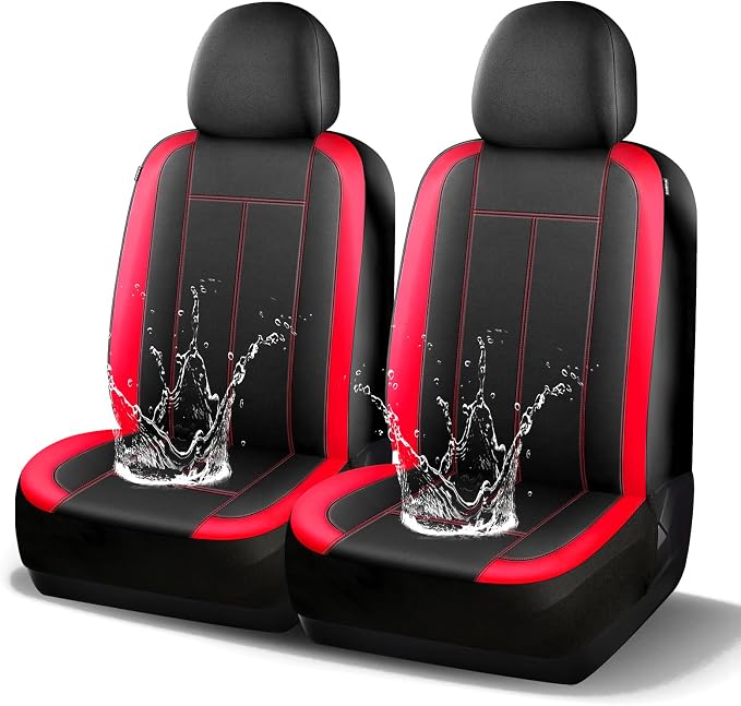 HChengkikz 2 Pack Front Neoprene Car Seat Covers | Waterproof Comfortable Seat Protectors, Airbag Compatible Universal Fit for Sedans, SUVs, Trucks, Vans