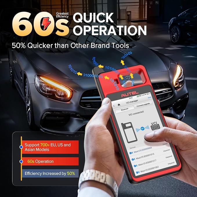 Autel Scanner MaxiIM KM100 (X), 2026 OBD2 Car Diagnostic Tool, V200 Wireless BT OBDII Scan Tool with Lifetime Free Updates, 700+ Models, 2GB & 64GB Android 9.0, for Home Mechanics & DIYers