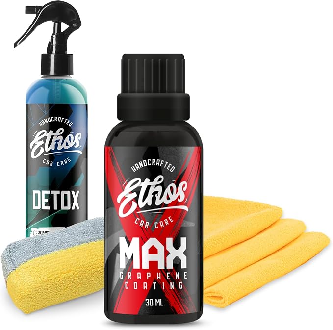 Graphene MAX Coating - Heavy Duty Protection - Graphene Ceramic Coating | 7+ Years Of Protection | Incredible Hydrophobic - Perfect for Daily Drivers (1-30ML Bottle & Prep Kit)