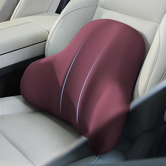 BABUR Ergonomic Memory Foam Lumbar Support Pillow for Car, Back Pain Relief | Ergonomic 100% Memory Foam, Back Pain Relief, Comfort Lower Back Support for Office Chairs, Car Seat, Wheelchair