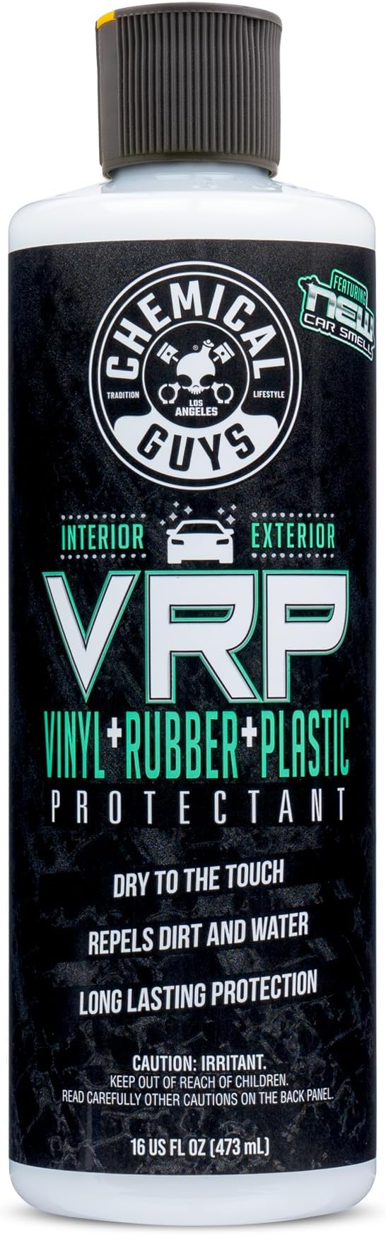 Chemical Guys, VRP Vinyl, Rubber & Plastic Dressing, New Car Scent, 16 oz | Super shine dressing for tires, trim and more, safe for cars, trucks, SUVs, & more, new car scent, use on engine bays