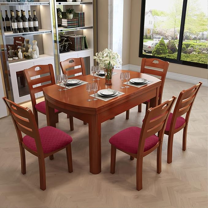Genina Waterproof Seat Covers for Dining Room Chairs Covers Dining Chair Cover Kitchen Chair Covers (Wine Red, 2 Pcs)