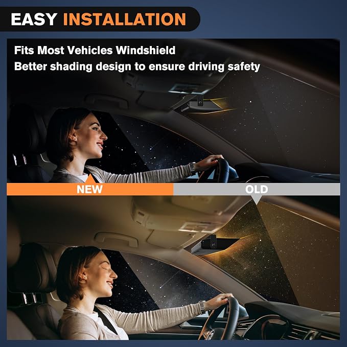 Nilight 32LED Amber White Emergency Dash Strobe Lights with Controller Suction Cups Warning Hazard Interior Front/Rear Windshield Deck Split Light Bar for Truck Construction Vehicle