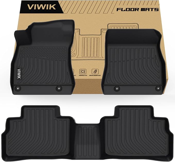 VIWIK Floor Mats for Nissan Sentra 2020 2021 2022 2023 2024, TPE Rubber Car Mats All Weather Custom Floor Liners for Nissan Sentra/Sylphy Full Set 1st and 2nd Row Front & Rear Non-Slip Odorless