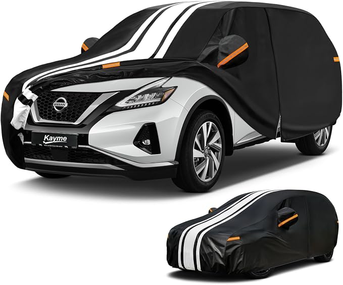 Kayme Heavy Duty Car Cover Custom Fit for Nissan Murano (2002-2026), Outdoor Full Exterior Cover with Tape and Towel, Rain Snow Sun UV Protection.