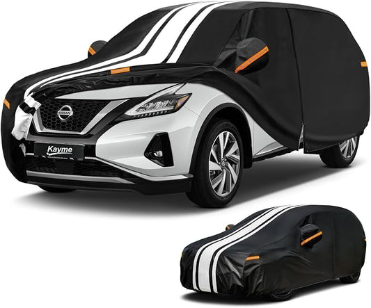 Kayme Heavy Duty Car Cover Custom Fit for Nissan Murano (2002-2026), Outdoor Full Exterior Cover with Tape and Towel, Rain Snow Sun UV Protection.