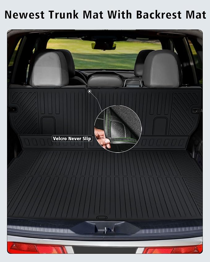 Floor Mats Fit for Subaru Forester Hybrid 2025 2026 Trunk Mat with Backrest Mat All Weather TPE Rubber Cargo Liner Back Seat Protector Full Set for Forester 2025 Plug-in Hybrid Accessories, Black