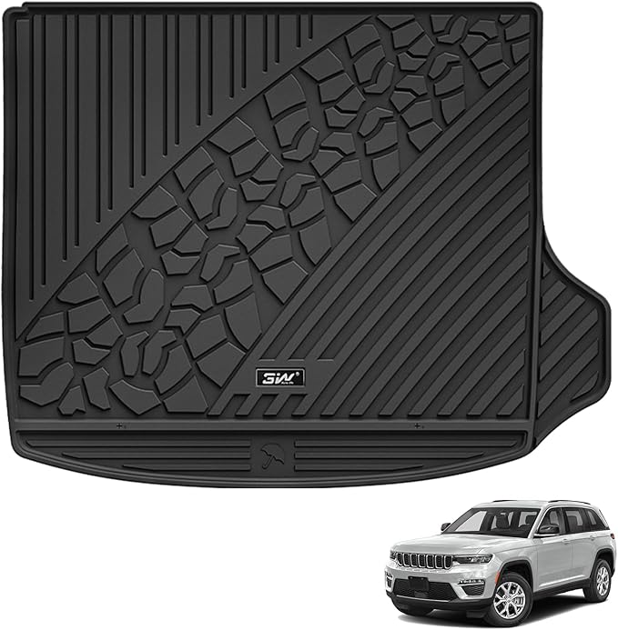 3W Cargo Liner Fit for 2022-2025 2026 Jeep Grand Cherokee (Non L) TPE All Weather Custom Fit Trunk Mat, Black