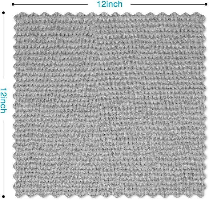 Orighty Microfiber Cleaning Cloth Bulk, 100 Pack, 11.5x11.5 inch, Grey | Microfiber Towels for Cars, Multi-Purpose Shop Towels, Soft Highly Absorbent Cleaning Rags for Car, Home, Kitchen