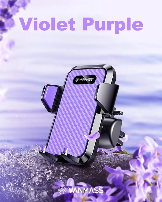 VANMASS【85+LBS Strongest Suction & Military-Grade Ultimate Car Phone Mount【Patent & Safety Certs】 Cell Holder Truck for Dash Windshield Vent for iPhone 17 Pro Max Automobile Accessory Kits,Purple