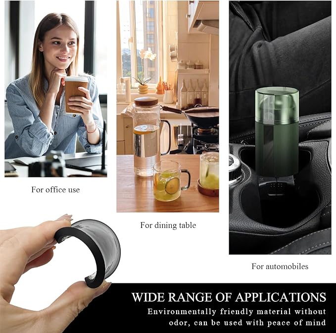DXNQ 4 PCS Car Cup Coasters, 2.76 Inch Anti-Slip Checkered Vehicle Cup Holder Insert Coasters, Auto White & Black Drink Cup Mats for Front Console Cup Holders, Car Accessories (Houndstooth)