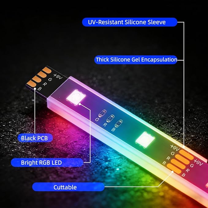 Battery Powered Golf Cart Canopy Lights, 2 Pack 6FT IP68 Fully Waterproof Golf Cart Roof Light Strip with Remote, Golf Carts Underglow RGB Led Strip Lights for EZGO Yamaha Marine Boat Kayak SUP UTV