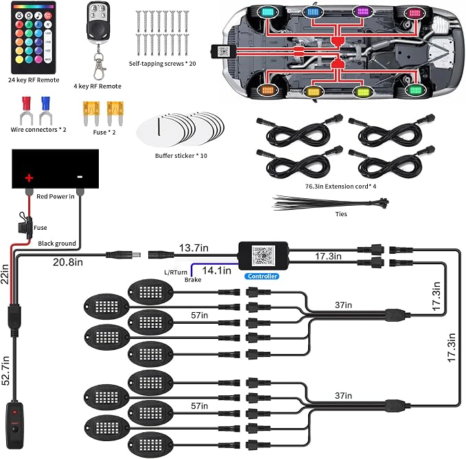 10 Pods Alloy RGB LED Rock Lights, Shockproof Waterproof Heavy Duty Aluminum Metal Underbody Neon Kit for Trucks Pickup Offroad SUV ATV UTV SUV, 12V Underglow Lights with APP/RF Control & Music Sync