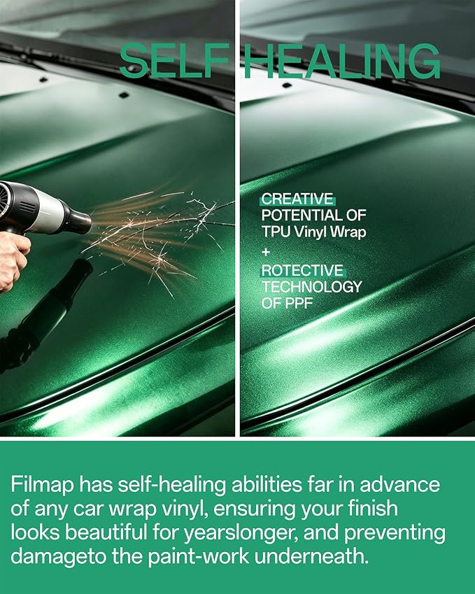 PPF, Dry Apply TPU PPF Vinyl Car Wrap Roll 1ft x 5ft, Paint Protection Vinyl Film (Sand Green)