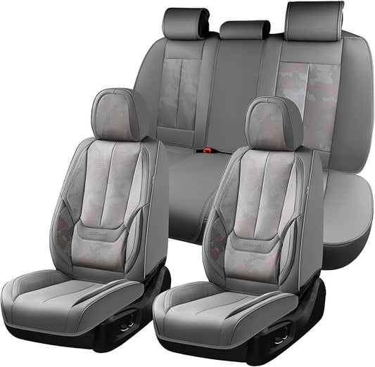 Coverado Car Seat Covers, Seat Covers for Cars, Waterproof Leather Auto Seat Protectors, Leather Car Seat Cushion, Car Interiors Accessories Universal Fit for Most Cars