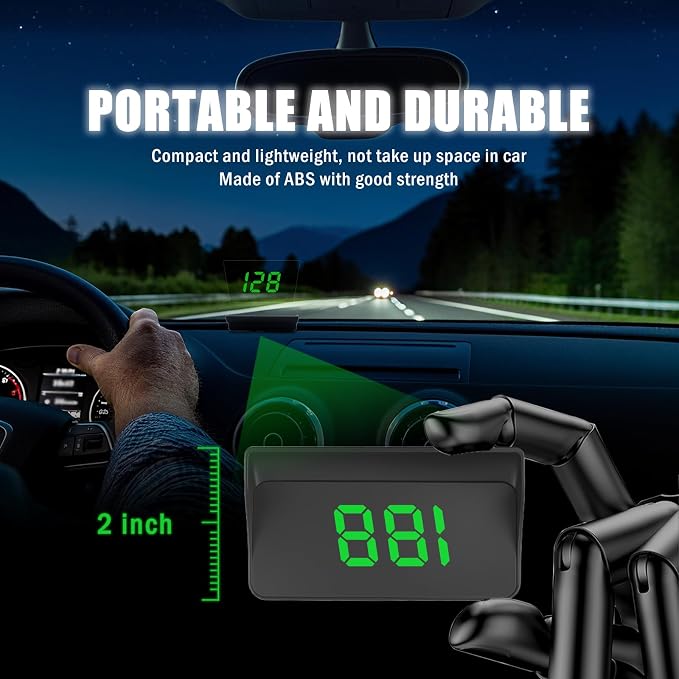 GPS Heads up Display for Cars with HD Large Font,USB Plug & Play Digital Speedometer for Car with Adjustable Brightness,Universal Car HUD Head up Display for Speed Displays