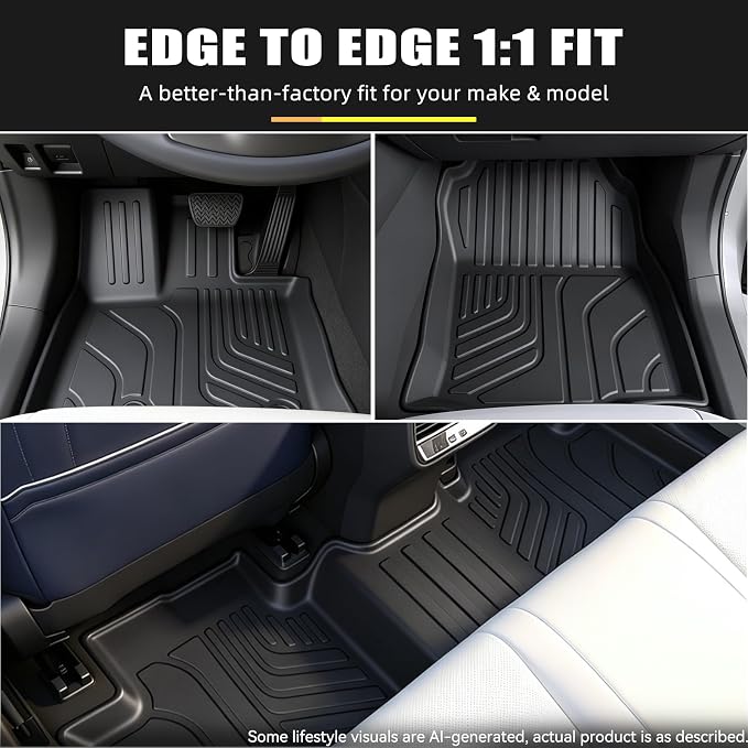 Floor Mats & Cargo Liner for 2026 Toyota RAV4 PHEV(Suitable for Plug-in Hybrid), All Weather TPE Custom Fit Floor Mat Set with Waterproof Anti-Slip Protection,Accessories for 2026 RAV4 PHEV