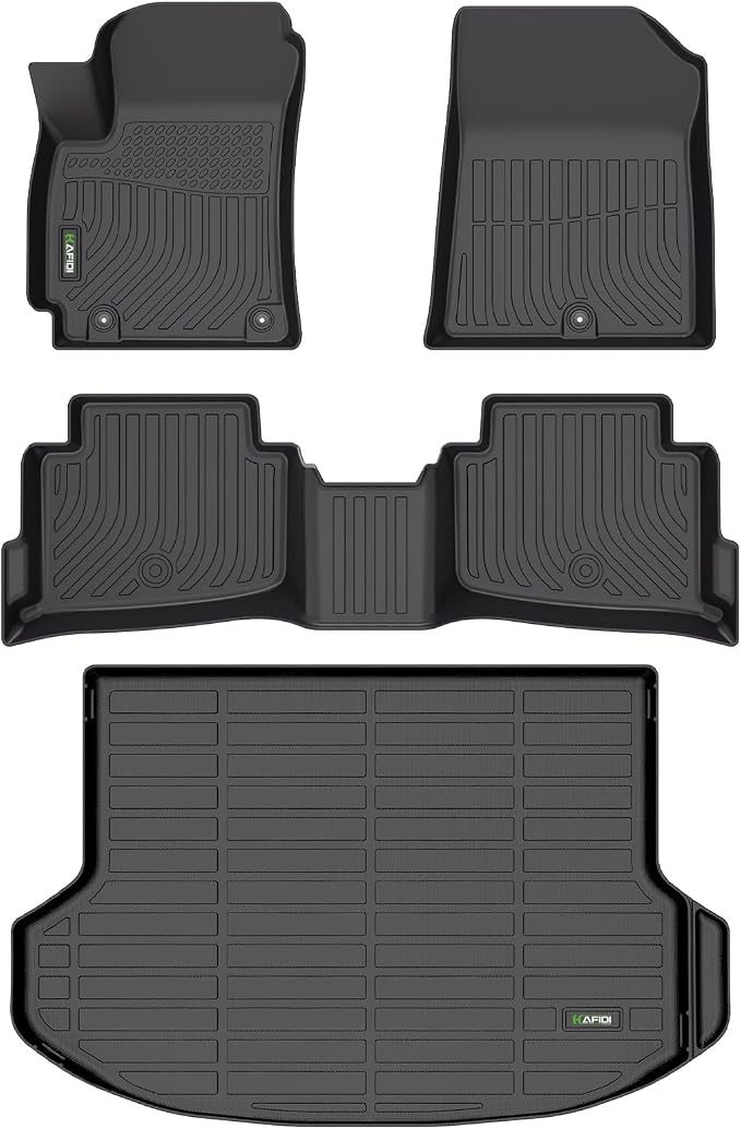 HAFIDI® Car Mats & Cargo Liner Set Fit for 2024 2025 2026 Kia Seltos S, LX, EX, X-Line,TPE Floor Liners for Seltos All Weather Floor Mats Automotive Custom Accessories - Black