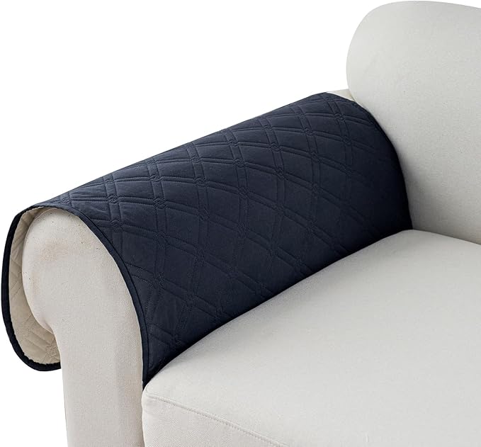 Genina Sofa Armrest Cover, Anti-Slip Armchair Slipcovers for Dogs Cats Pet, Water Resistant Couch Arm Cover for Backrest Recliner Loveseat, L Shaped Sofa, 23.6 x 27.5 Inches（2 Pieces）