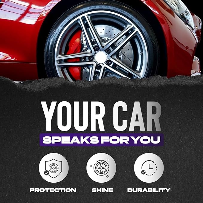 Cristal Products Untouchable Tire Shine Spray – Long-Lasting Wet Tire Finish for Deep Gloss & Protection – Waterproof Tire Shine, Easy Application, Premium Tire Cleaner Shine