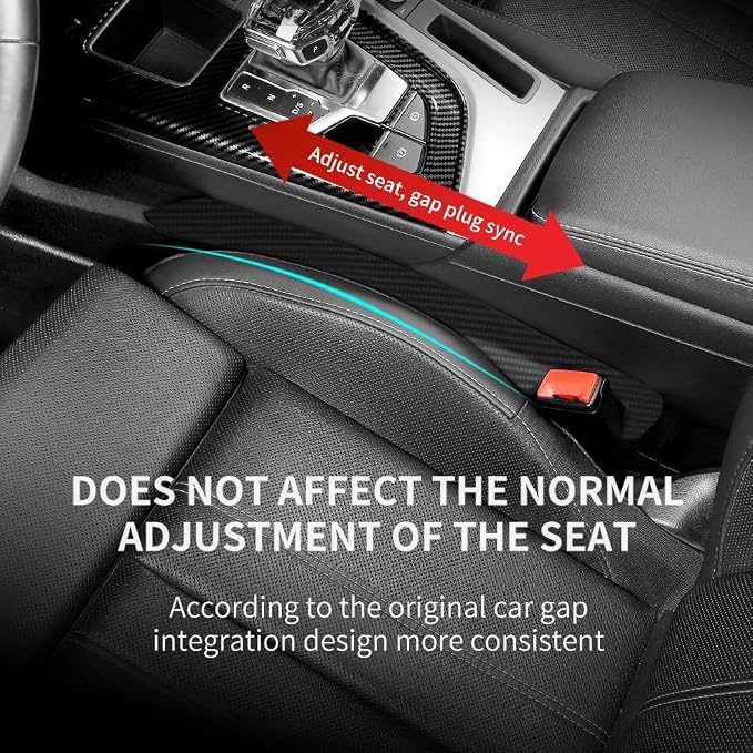 Junecarp 2PCS Car Seat Gap Filler - Elastic Car Seat Gap Filler Organizer Universal for Truck SUV Car Between Seat and Console - Prevent Items from Droping - Add Style to Your Car Accessories