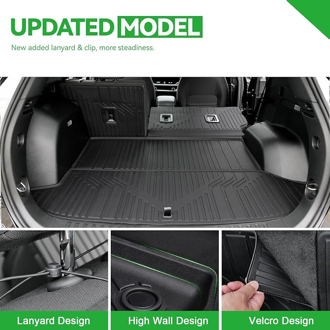 Cargo Liners & Backrest Mat for 2025 2026 Chevy Equinox Fuel (Only for Gas) & 2025 2026 GMC Terrain, All Weather TPE Trunk Mat Back Seat Cover for Chevrolet Equinox Accessories