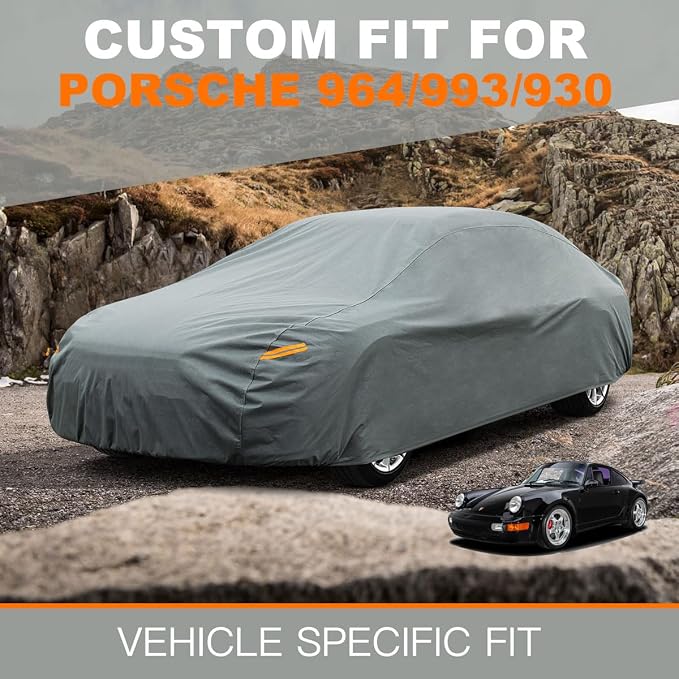 Kayme Heavy Duty Car Cover Custom Fit Porsche 964 993 930 (1967-1997) Waterproof All Weather for Automobiles, Full Exterior Covers Sun Rain UV Protection.（Deliver About 3-10 Days）