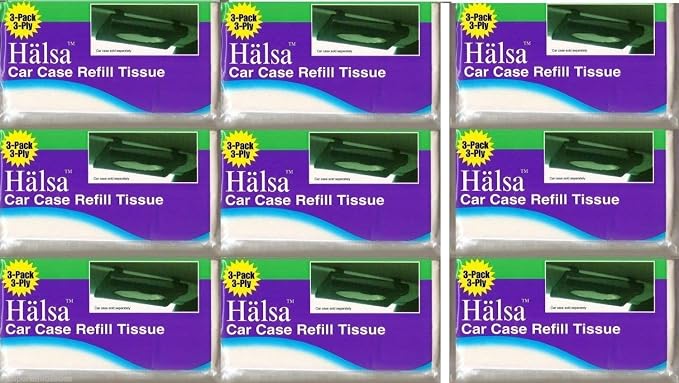 9 Pack HALSA Refill Tissues for Tempo Car Visor Tissue Holder