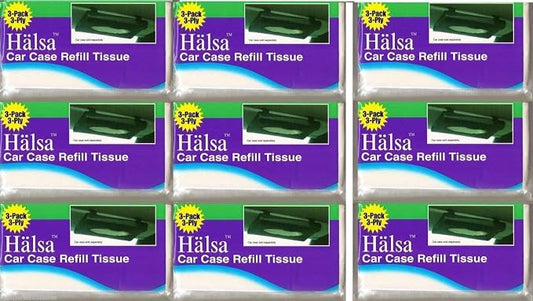 9 Pack HALSA Refill Tissues for Tempo Car Visor Tissue Holder