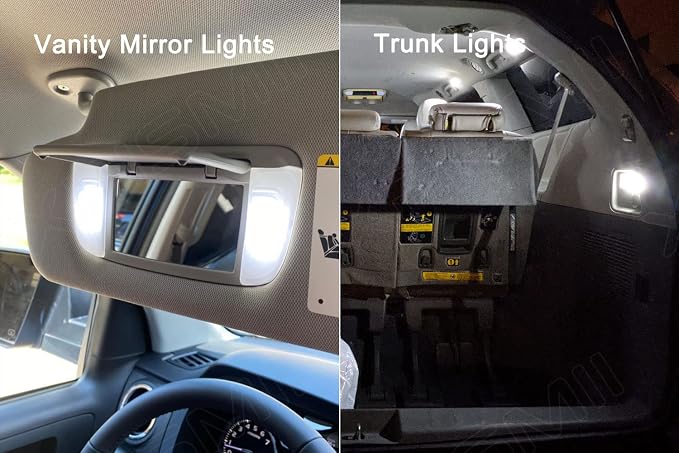 Xpismii 16 Piece 6000K White Sienna Interior LED Lights Kit Package Replacement for Toyota Sienna 2011 2012 2013 2014 2015 2016 2017 2018 2019 2020 2021, with Placement Diagram and Install Tool