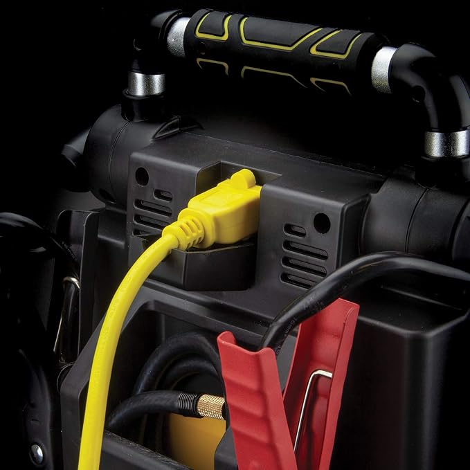 Stanley J7C09D 1400 Peak Amp Automotive Jump Starter, Portable Power – Triple 15W USB Ports, 120 PSI Air Compressor for Tires & Sports Equipment | Portable Power Station with Triple 15W USB Ports