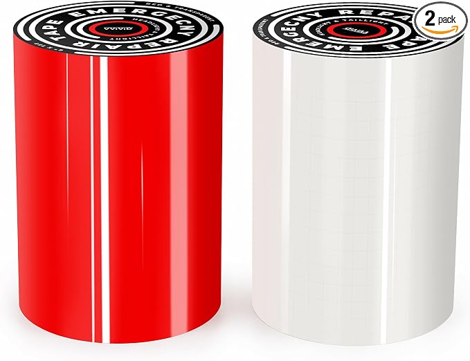 VViViD Headlight & Taillight Adhesive Repair Tape Red and Transparent 2-Roll Pack (6" x 7ft)
