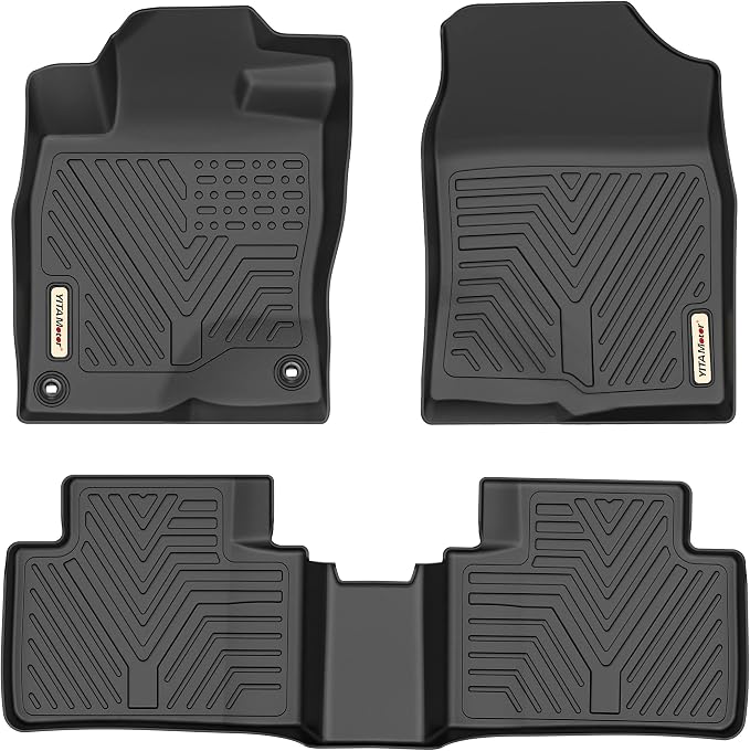 YITAMOTOR Floor Mats for Honda Civic Sedan/Type R 2016-2021 & Hatchback 2017-2021 & Coupe 2016-2020, TPE All-Weather Custom Fit Floor Liners, Durable Anti-Slip Accessories, 1st & 2nd Row, Black