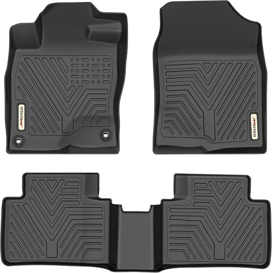 YITAMOTOR Floor Mats for Honda Civic Sedan/Type R 2016-2021 & Hatchback 2017-2021 & Coupe 2016-2020, TPE All-Weather Custom Fit Floor Liners, Durable Anti-Slip Accessories, 1st & 2nd Row, Black