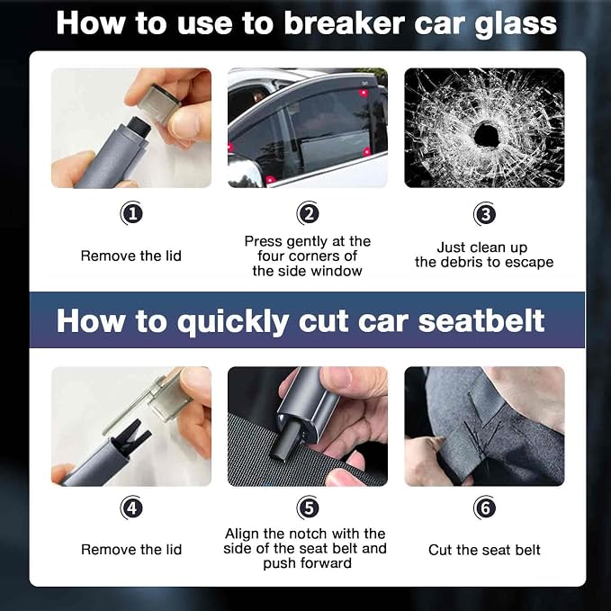MOTORBUDDY Car Window Breaker Tool, Window Breaker Seatbelt Cutter, Emergency Glass Breaker and Auto Escape Tool，Car Accessories
