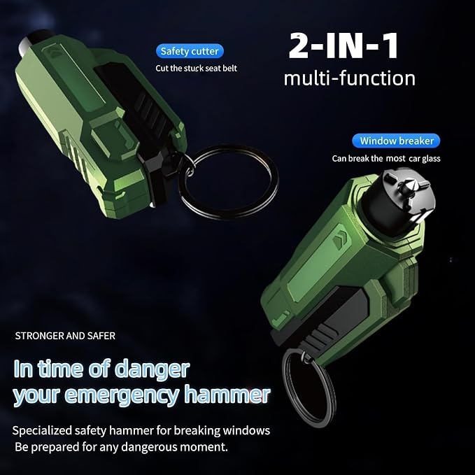 Window Breaker and Seatbelt Cutter Keychain,2 in 1 Car Safety Hammer Glass Break Under Water,Emergency Window Punch Escape Tool for Vehicle (4, redgreenorangeblue)