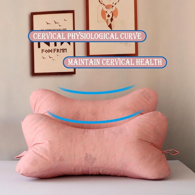 Neck & Cervical Pillows Dog Bone Shaped Travel Neck Pillows With Washable Removable Cover Have Loops On Either End For Car Bus Truck Driving Comfort Head Rest Support Neck Chiropractic Pillow ( Color